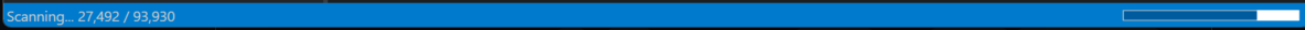 Scan progress in the status bar